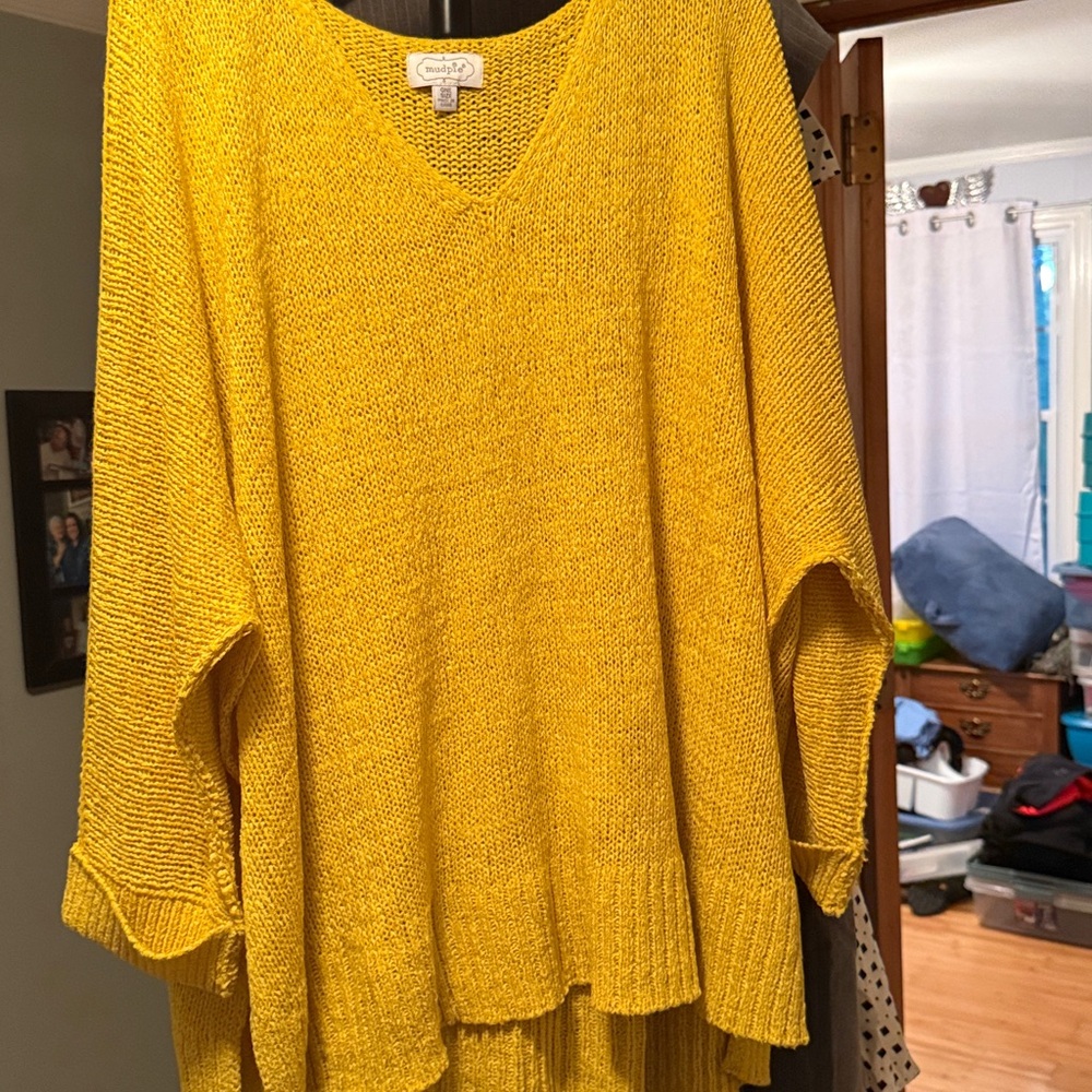 Mud Pie Yellow Crew Neck Sweater